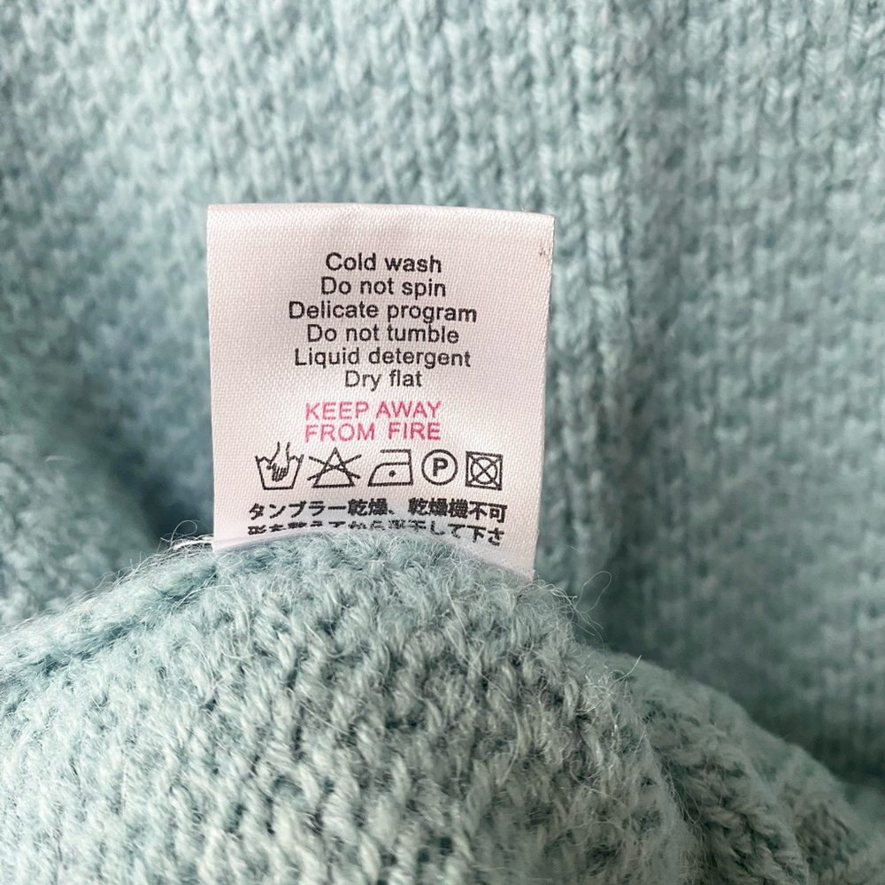 AYMARA Kids Cozycore Boutique Turquoise Alpaca Wool Sweater - Picture 6 of 9
